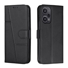 Handytasche Stand Schutzhülle Flip Leder Hülle Y01X für Xiaomi Poco F5 5G Schwarz