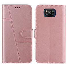 Handytasche Stand Schutzhülle Flip Leder Hülle Y01X für Xiaomi Poco X3 Pro Rosegold