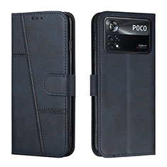 Handytasche Stand Schutzhülle Flip Leder Hülle Y01X für Xiaomi Poco X4 Pro 5G Blau