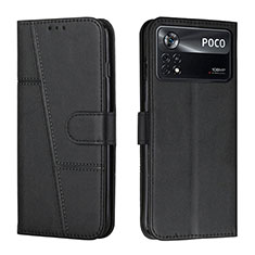 Handytasche Stand Schutzhülle Flip Leder Hülle Y01X für Xiaomi Poco X4 Pro 5G Schwarz
