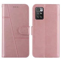 Handytasche Stand Schutzhülle Flip Leder Hülle Y01X für Xiaomi Redmi 10 (2022) Rosegold