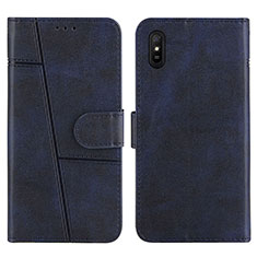 Handytasche Stand Schutzhülle Flip Leder Hülle Y01X für Xiaomi Redmi 9A Blau