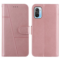 Handytasche Stand Schutzhülle Flip Leder Hülle Y01X für Xiaomi Redmi K40 Pro 5G Rosegold