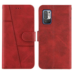 Handytasche Stand Schutzhülle Flip Leder Hülle Y01X für Xiaomi Redmi Note 10 5G Rot