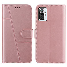 Handytasche Stand Schutzhülle Flip Leder Hülle Y01X für Xiaomi Redmi Note 10 Pro 4G Rosegold