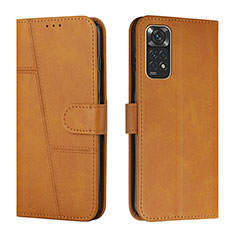 Handytasche Stand Schutzhülle Flip Leder Hülle Y01X für Xiaomi Redmi Note 11 4G (2022) Hellbraun