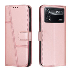 Handytasche Stand Schutzhülle Flip Leder Hülle Y01X für Xiaomi Redmi Note 11E Pro 5G Rosegold