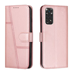 Handytasche Stand Schutzhülle Flip Leder Hülle Y01X für Xiaomi Redmi Note 11S 4G Rosegold