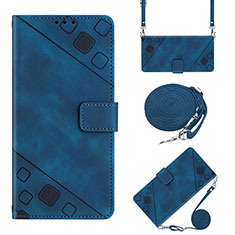 Handytasche Stand Schutzhülle Flip Leder Hülle Y02B für Huawei Enjoy 50 Blau