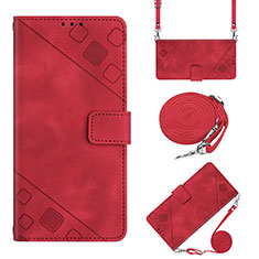 Handytasche Stand Schutzhülle Flip Leder Hülle Y02B für Motorola Moto E32s Rot