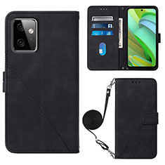 Handytasche Stand Schutzhülle Flip Leder Hülle Y02B für Motorola Moto G Power 5G (2023) Schwarz