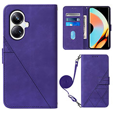 Handytasche Stand Schutzhülle Flip Leder Hülle Y02B für Realme 10 Pro+ Plus 5G Violett