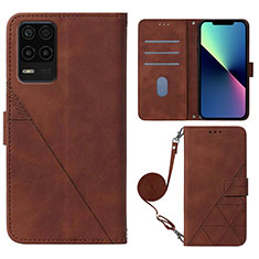 Handytasche Stand Schutzhülle Flip Leder Hülle Y02B für Realme 8s 5G Braun