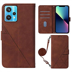 Handytasche Stand Schutzhülle Flip Leder Hülle Y02B für Realme 9 Pro+ Plus 5G Braun