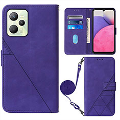 Handytasche Stand Schutzhülle Flip Leder Hülle Y02B für Realme Narzo 50A Prime Violett