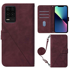 Handytasche Stand Schutzhülle Flip Leder Hülle Y02B für Realme Q3i 5G Rot