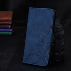 Handytasche Stand Schutzhülle Flip Leder Hülle Y02B für Samsung Galaxy A02 Blau