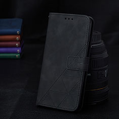 Handytasche Stand Schutzhülle Flip Leder Hülle Y02B für Samsung Galaxy A22 4G Schwarz