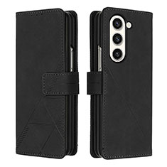 Handytasche Stand Schutzhülle Flip Leder Hülle Y02B für Samsung Galaxy Z Fold5 5G Schwarz