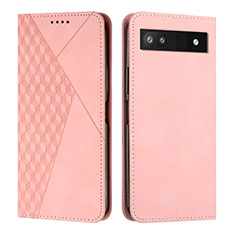 Handytasche Stand Schutzhülle Flip Leder Hülle Y02X für Google Pixel 6a 5G Rosegold