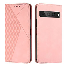 Handytasche Stand Schutzhülle Flip Leder Hülle Y02X für Google Pixel 7 Pro 5G Rosegold