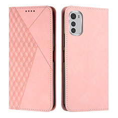 Handytasche Stand Schutzhülle Flip Leder Hülle Y02X für Motorola Moto E32 Rosegold