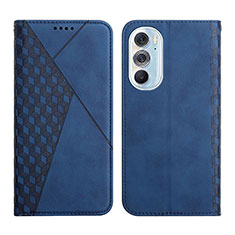 Handytasche Stand Schutzhülle Flip Leder Hülle Y02X für Motorola Moto Edge 30 Pro 5G Blau