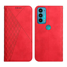 Handytasche Stand Schutzhülle Flip Leder Hülle Y02X für Motorola Moto Edge Lite 5G Rot