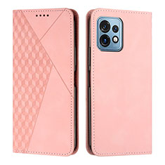 Handytasche Stand Schutzhülle Flip Leder Hülle Y02X für Motorola Moto Edge Plus (2023) 5G Rosegold