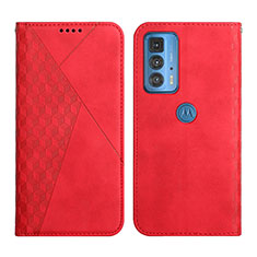 Handytasche Stand Schutzhülle Flip Leder Hülle Y02X für Motorola Moto Edge S Pro 5G Rot