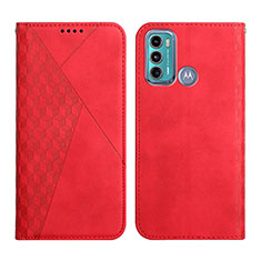 Handytasche Stand Schutzhülle Flip Leder Hülle Y02X für Motorola Moto G40 Fusion Rot