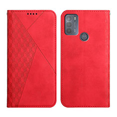 Handytasche Stand Schutzhülle Flip Leder Hülle Y02X für Motorola Moto G50 Rot