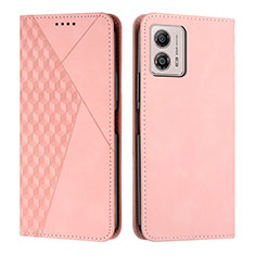 Handytasche Stand Schutzhülle Flip Leder Hülle Y02X für Motorola Moto G53 5G Rosegold