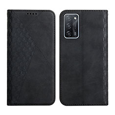 Handytasche Stand Schutzhülle Flip Leder Hülle Y02X für Oppo A55 5G Schwarz