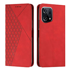 Handytasche Stand Schutzhülle Flip Leder Hülle Y02X für Oppo Find X5 Pro 5G Rot