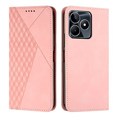 Handytasche Stand Schutzhülle Flip Leder Hülle Y02X für Realme C51 Rosegold