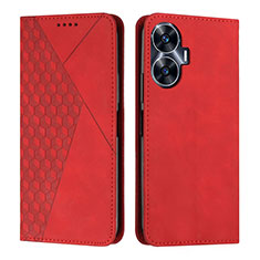 Handytasche Stand Schutzhülle Flip Leder Hülle Y02X für Realme C55 Rot