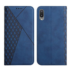 Handytasche Stand Schutzhülle Flip Leder Hülle Y02X für Samsung Galaxy A02 Blau