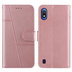 Handytasche Stand Schutzhülle Flip Leder Hülle Y02X für Samsung Galaxy A10 Rosegold