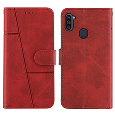 Handytasche Stand Schutzhülle Flip Leder Hülle Y02X für Samsung Galaxy A11 Rot