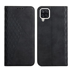 Handytasche Stand Schutzhülle Flip Leder Hülle Y02X für Samsung Galaxy A12 Nacho Schwarz