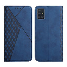 Handytasche Stand Schutzhülle Flip Leder Hülle Y02X für Samsung Galaxy A71 5G Blau