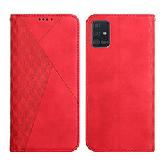 Handytasche Stand Schutzhülle Flip Leder Hülle Y02X für Samsung Galaxy A71 5G Rot
