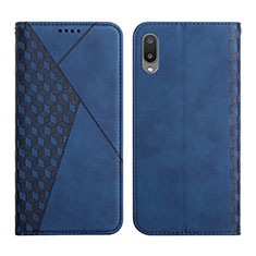Handytasche Stand Schutzhülle Flip Leder Hülle Y02X für Samsung Galaxy M02 Blau