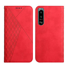 Handytasche Stand Schutzhülle Flip Leder Hülle Y02X für Sony Xperia 5 III SO-53B Rot