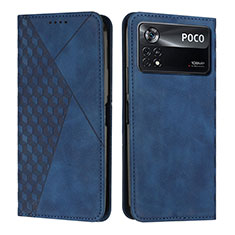 Handytasche Stand Schutzhülle Flip Leder Hülle Y02X für Xiaomi Poco X4 Pro 5G Blau