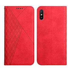 Handytasche Stand Schutzhülle Flip Leder Hülle Y02X für Xiaomi Redmi 9A Rot