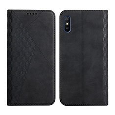 Handytasche Stand Schutzhülle Flip Leder Hülle Y02X für Xiaomi Redmi 9i Schwarz