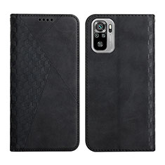 Handytasche Stand Schutzhülle Flip Leder Hülle Y02X für Xiaomi Redmi Note 10 4G Schwarz