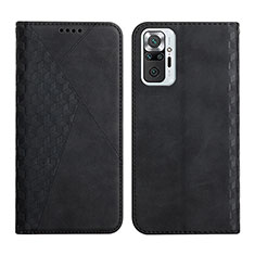 Handytasche Stand Schutzhülle Flip Leder Hülle Y02X für Xiaomi Redmi Note 10 Pro 4G Schwarz